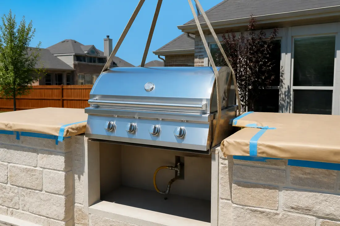 Built-In Grill Installation by Frisco Outdoor Kitchen Pros
